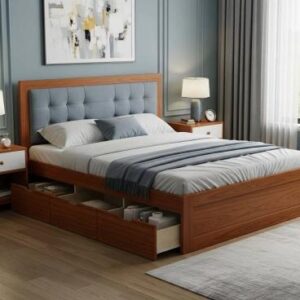 Modern Wooden Bed with Storage Drawers (Copy)